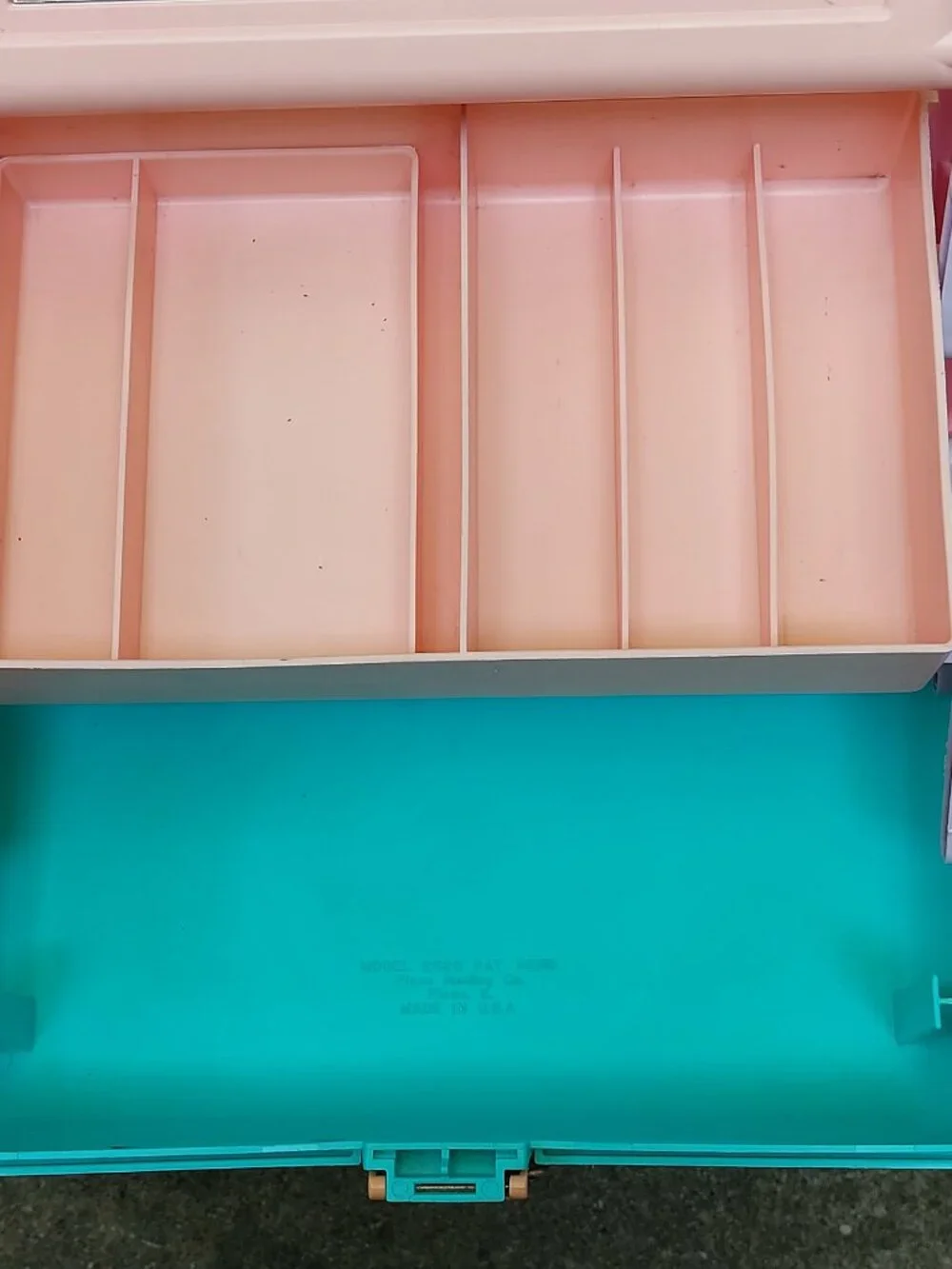 CABOODLES 90s Pink & Green Two Tier w/ Mirror Make Up Case Organizer